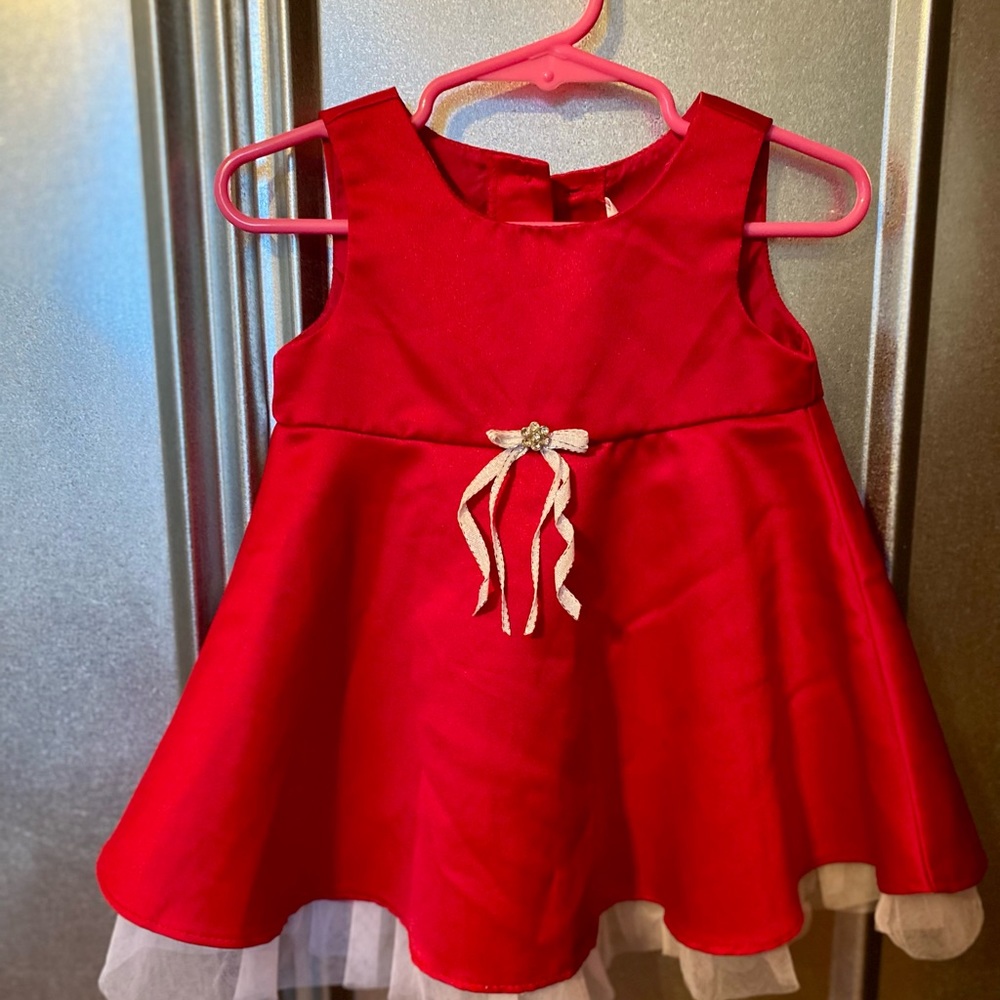 Red and white dress